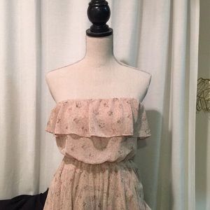 Floral strapless summer dress